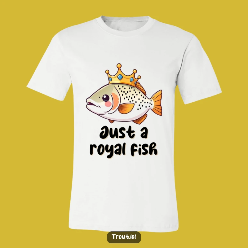 Funny Kawaii Crown Trout T-Shirt: Hilarious Royal Fish Tee Gift