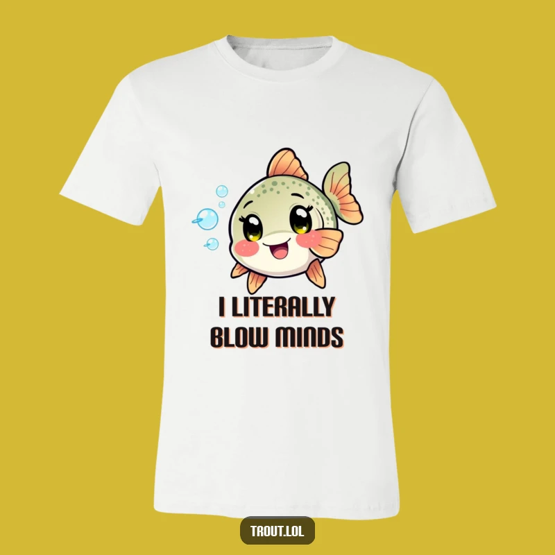 Funny Kawaii Trout Bubbles T-Shirt: Wear Playful Fun with This Hilarious Fishy Tee