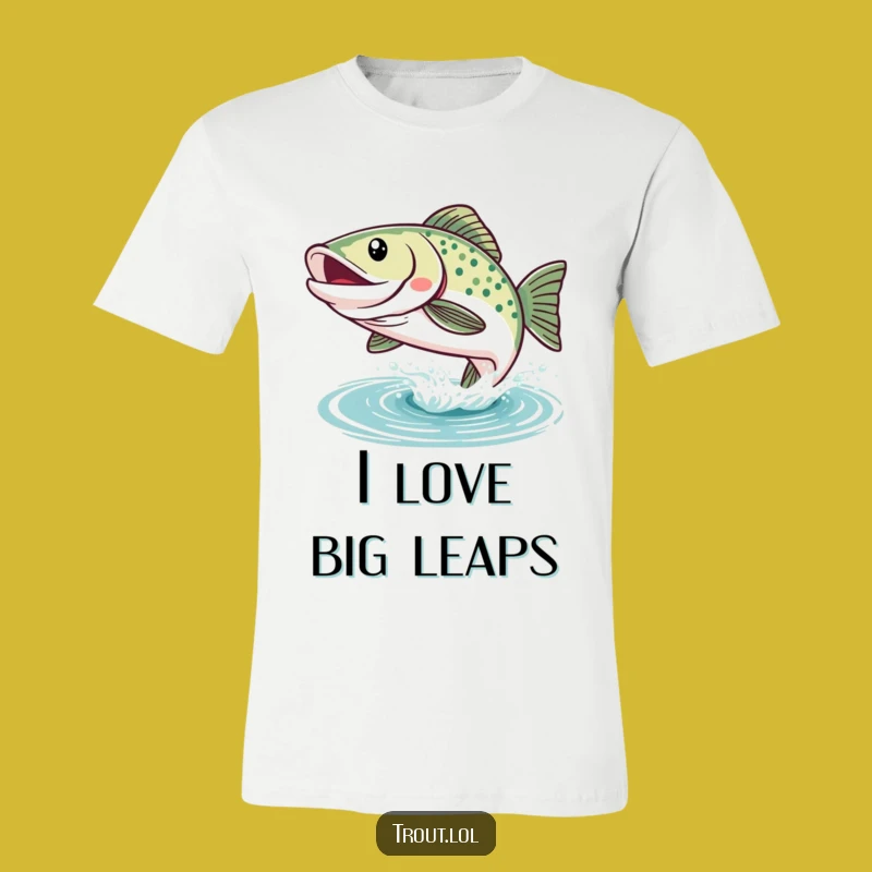 Funny Kawaii Trout Leap T-Shirt: Wear Your Joy with This Hilarious Fishy Tee