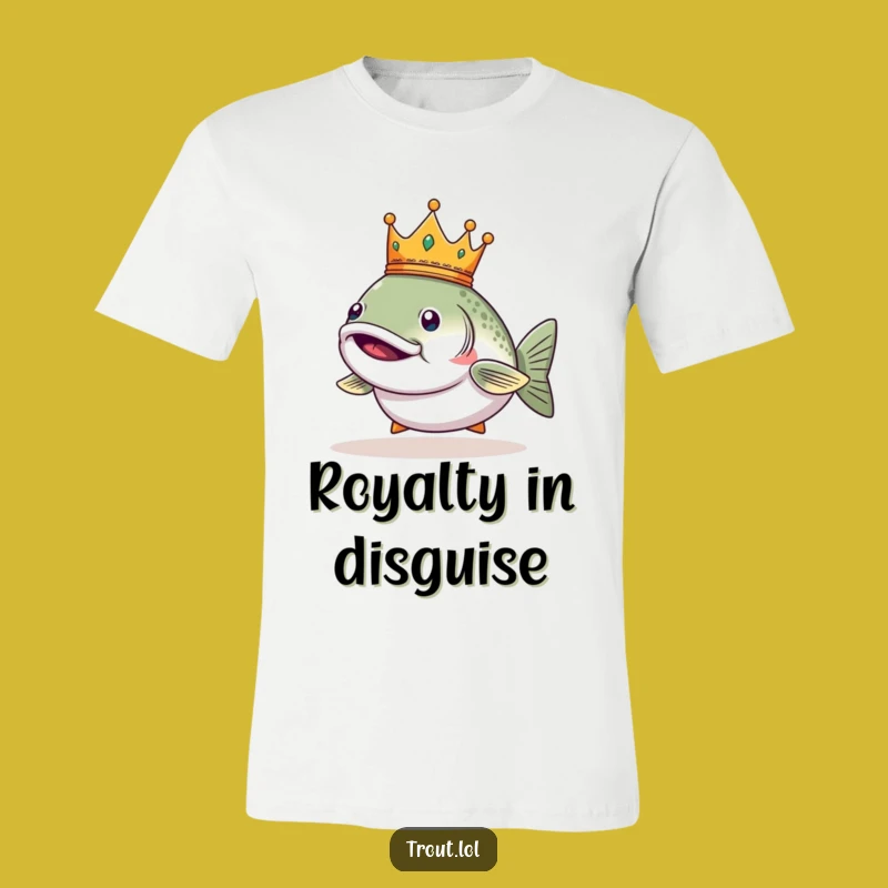 Funny Regal Trout Crown T-Shirt - Smug Fish Tee Gift