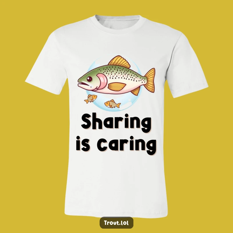 Funny Sharing Trout T-Shirt: Wear Your Generosity with this Hilarious Fish Design