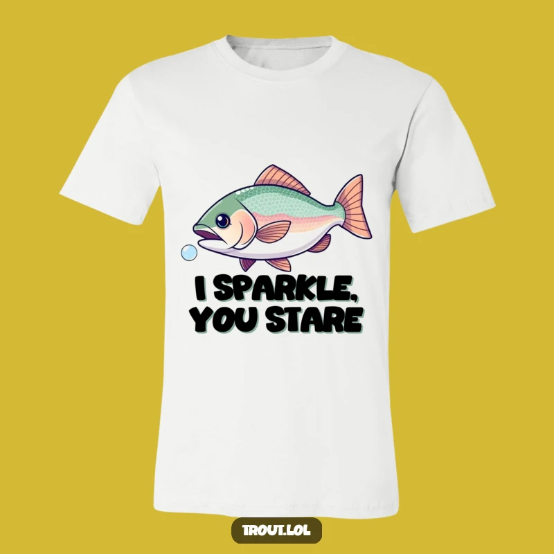 Funny Sparkling Trout Bubble Chase T-Shirt - Unique Gift for Anglers!