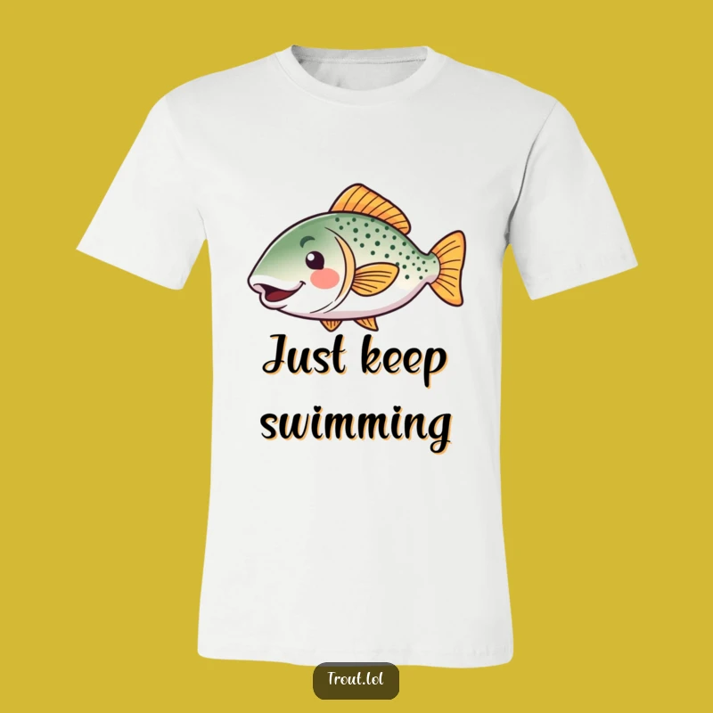 Funny Kawaii Trout T-Shirt: Happy Wiggle Fish Tee, Best Funny Gift for Fish Lovers