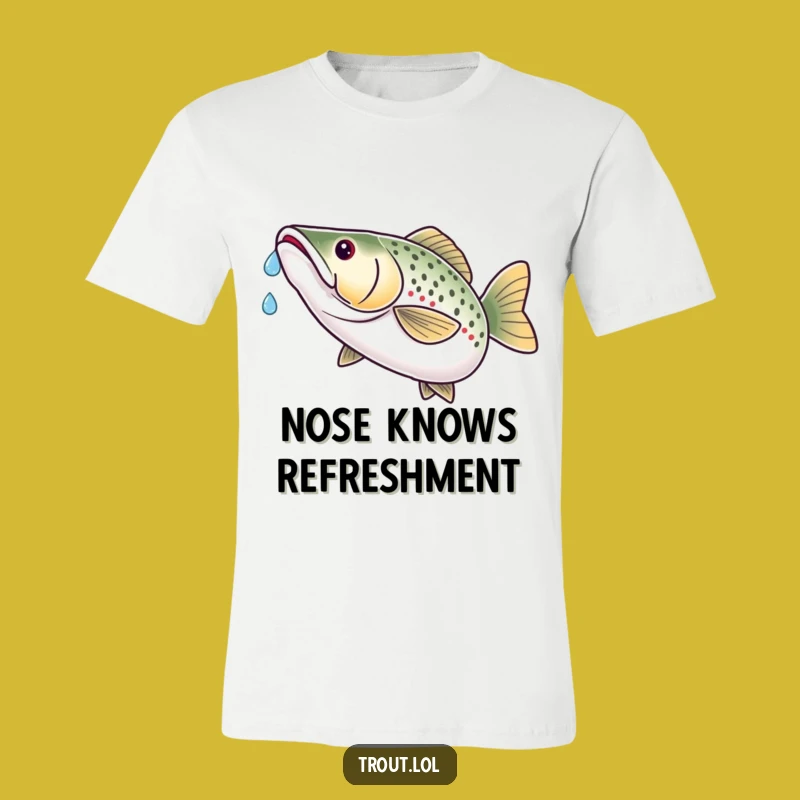 Funny Trout Water Drop T-Shirt - A Satisfied Fisherman's Hilarious Catch Graphic Tee