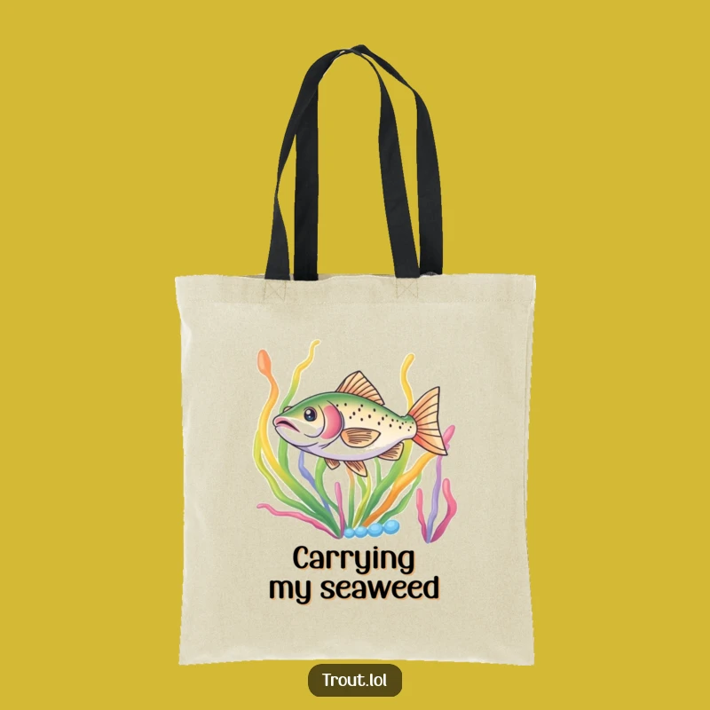Funny Trout Darting Tote Bag - Aquatic Style, Underwater Gift