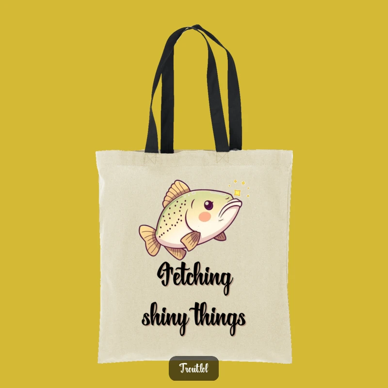 Funny Chasing Trout Tote Bag: Playful Fish & Light Carryall, Gift