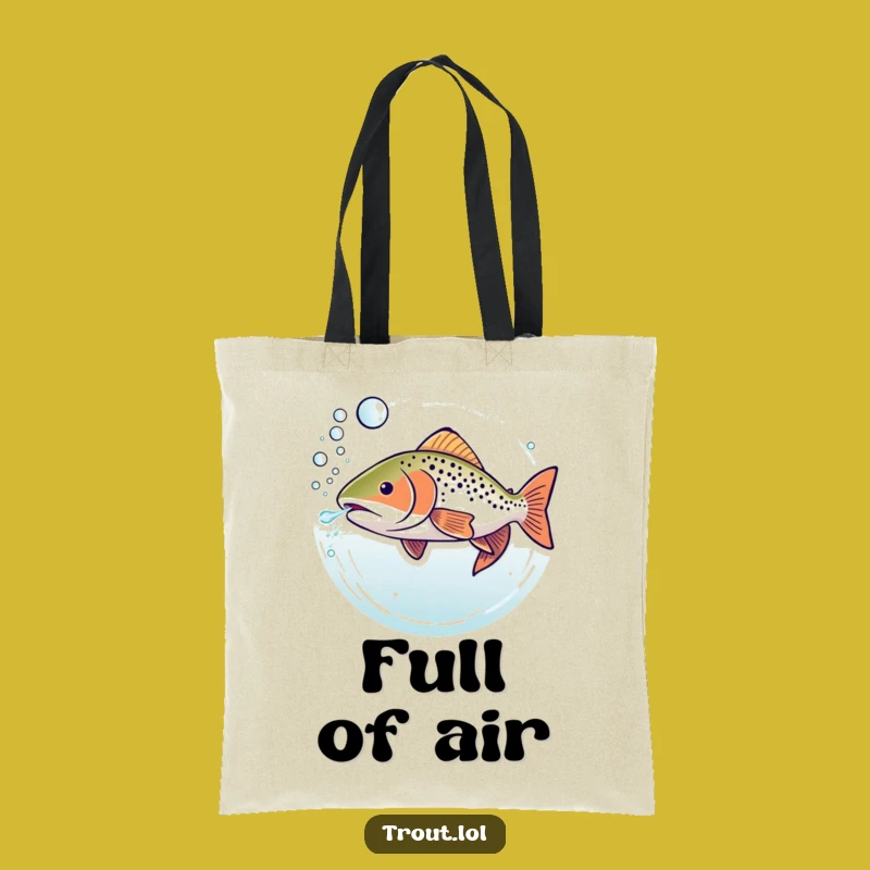 Funny Trout Bubbles Tote Bag: Underwater Fish Blowing Rings - Stylish & Practical