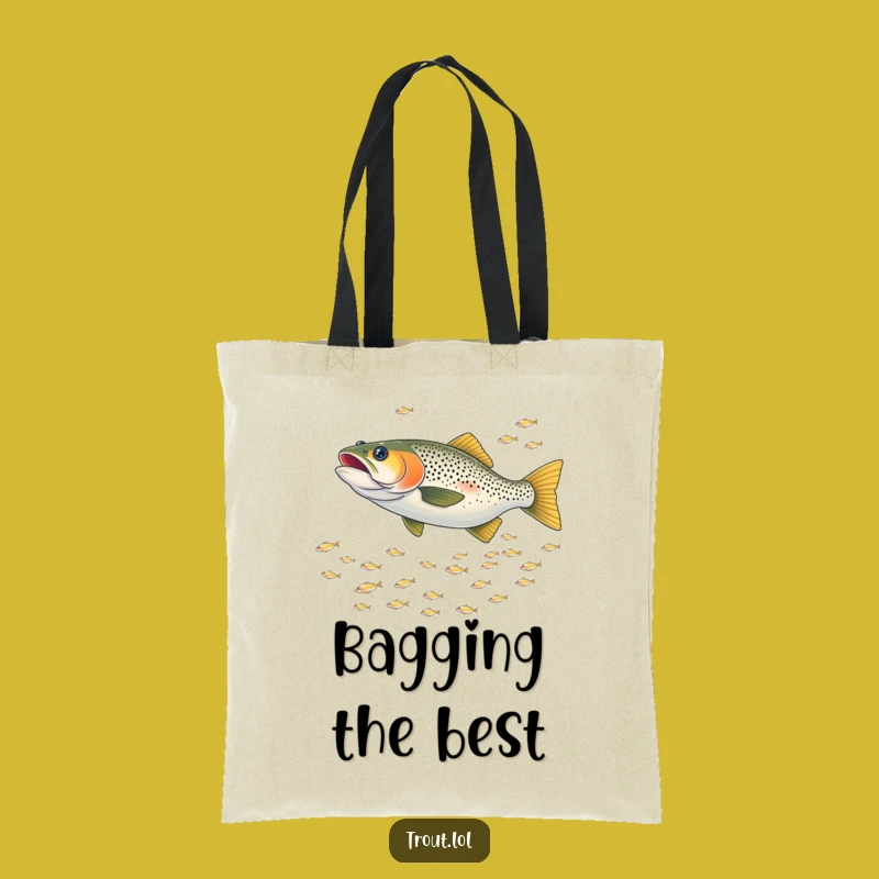 Funny Chasing Trout Tote Bag: Carry Your Day with Aquatic Excitement