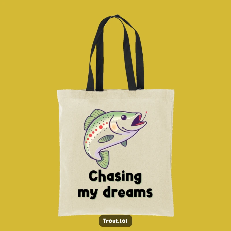 Funny Chasing Trout Tote Bag - Carry Your Enthusiasm Everywhere!