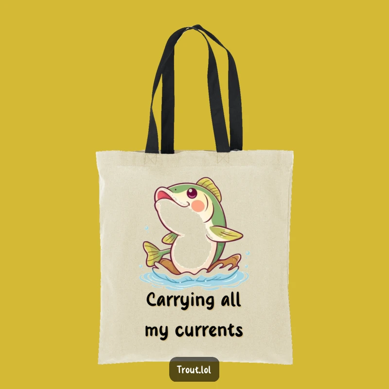 Funny Giggling Trout Tote Bag: Carry Your Laughs with Style!