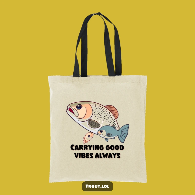 Funny Sharing Trout Tote Bag - Carry Kindness and Smiles Everywhere