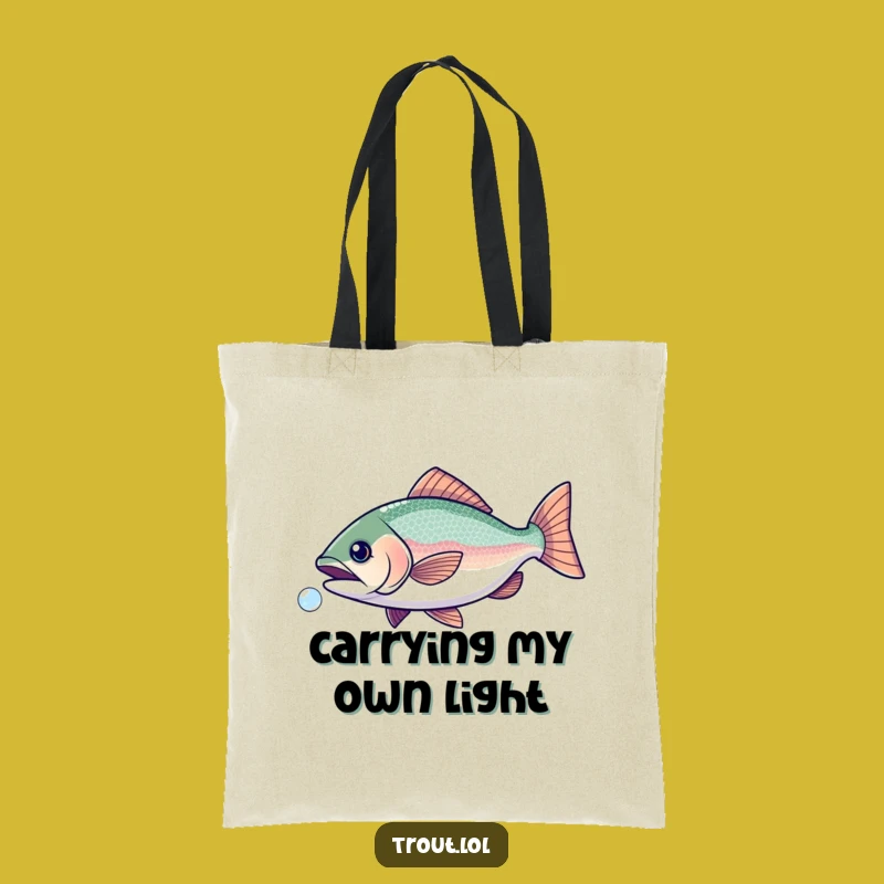 Funny Sparkling Trout Bubble Chase Tote Bag - Eco-Friendly & Funny Gift!