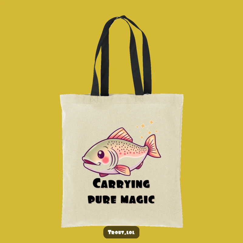 Funny Sparkly Trout Tote Bag: Carry Your Joy and Sparkle