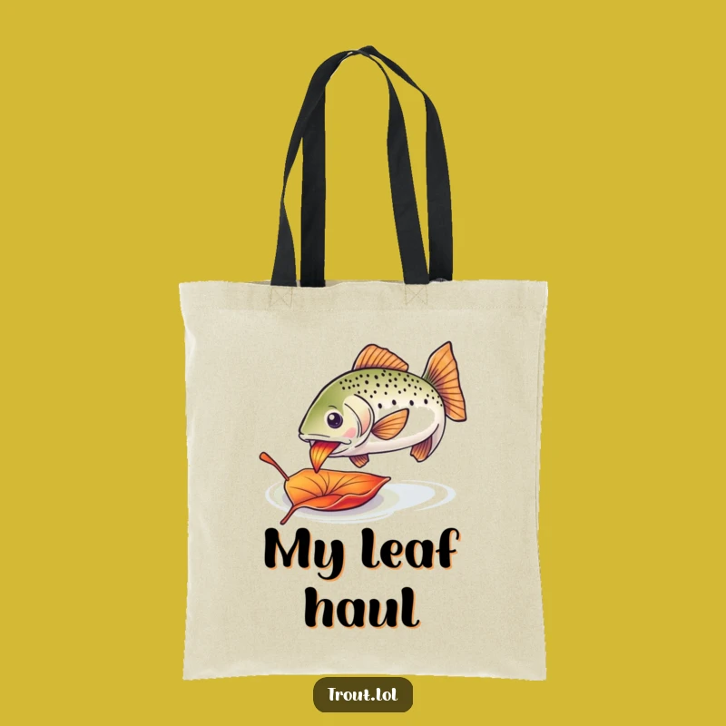 Funny Trout Leaf Tote Bag: Carry Nature's Colorful Joys!