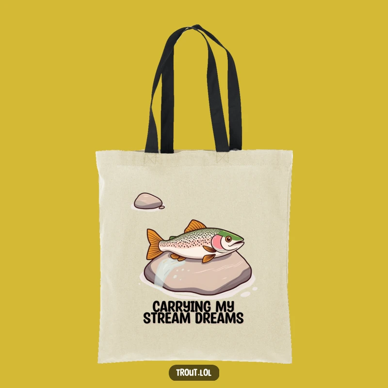 Funny Trout River Slide Tote Bag - Carry Your Essentials with Aquatic Humor