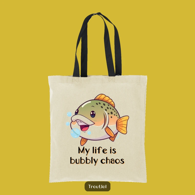 Funny Trout Face Tote Bag - Carry Your Laughs with Aquatic Style