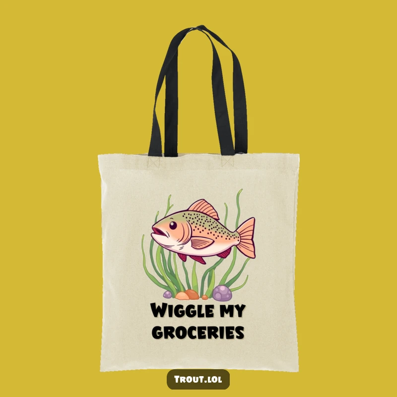 Funny Happy Wiggle Trout Tote Bag - Carry Your Cheer & Funny Gift!